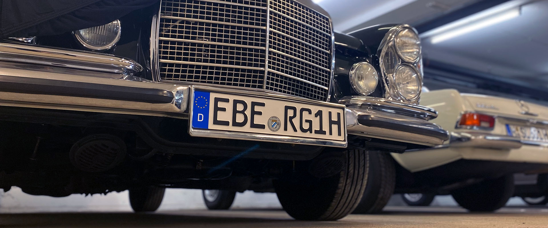 H-Kennzeichen auf einem Mercedes 220 SE Cabrio