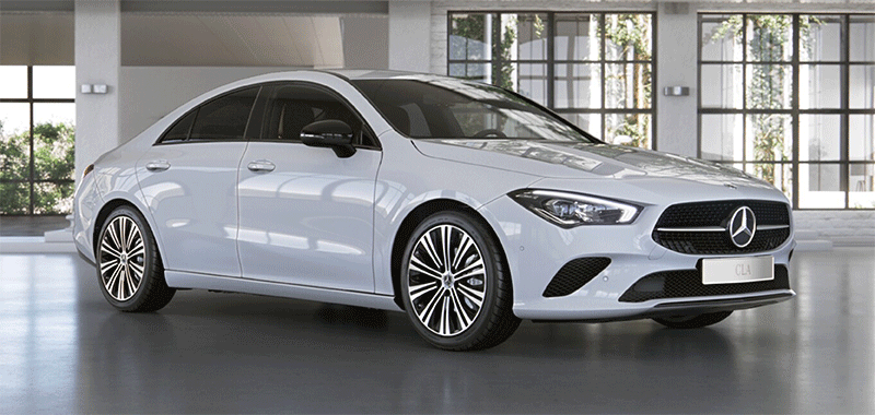 Weißer Mercedes-Benz CLA 180 Frontansicht